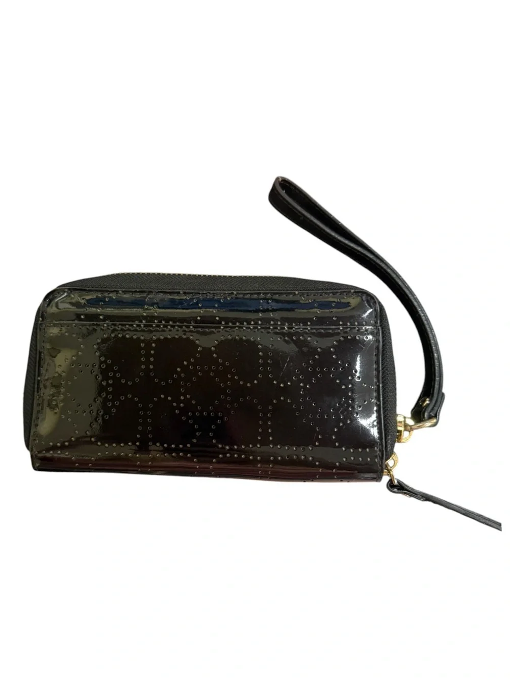 Vintage kate spade Black Patent Zip Around Wristlet Wallet
